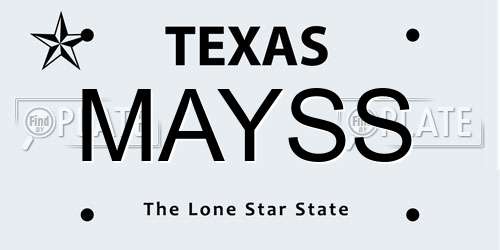 MAYSS Texas License Plate