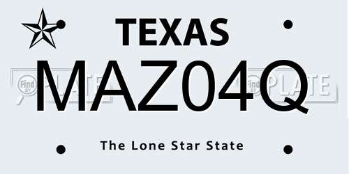 MAZ04Q Texas License Plate