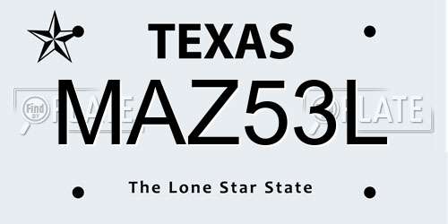 MAZ53L Texas License Plate
