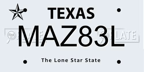 MAZ83L Texas License Plate