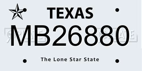 MB26880 Texas License Plate