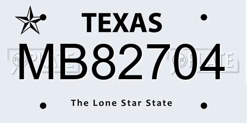 MB82704 Texas License Plate