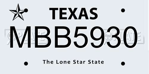 MBB5930 Texas License Plate