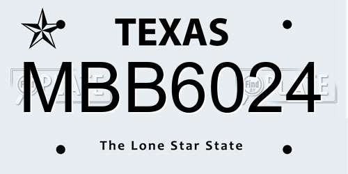 MBB6024 Texas License Plate