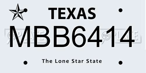 MBB6414 Texas License Plate