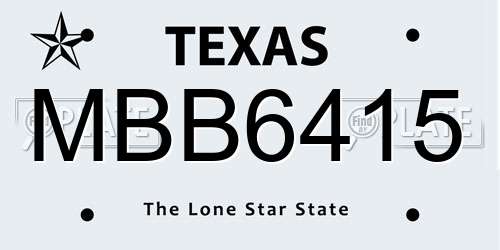 MBB6415 Texas License Plate