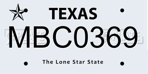 MBC0369 Texas License Plate