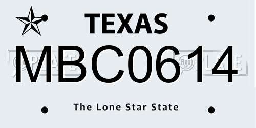 MBC0614 Texas License Plate
