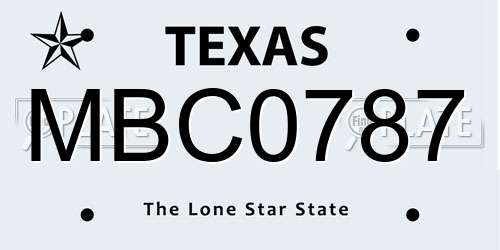 MBC0787 Texas License Plate