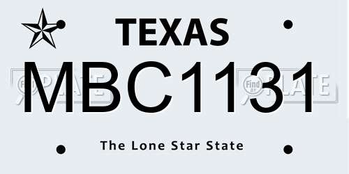 MBC1131 Texas License Plate