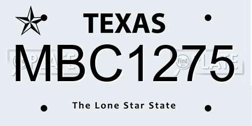 MBC1275 Texas License Plate
