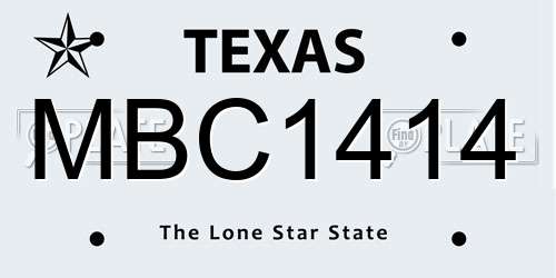 MBC1414 Texas License Plate