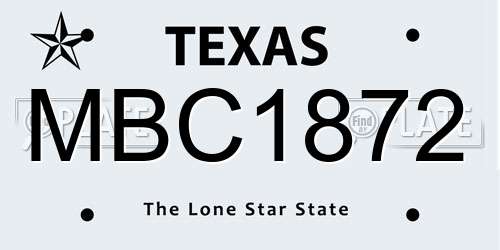 MBC1872 Texas License Plate