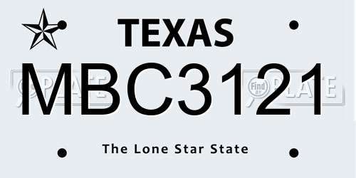 MBC3121 Texas License Plate