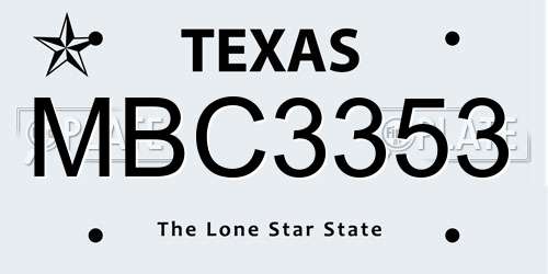 MBC3353 Texas License Plate