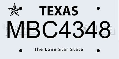 MBC4348 Texas License Plate