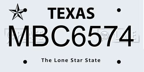 MBC6574 Texas License Plate