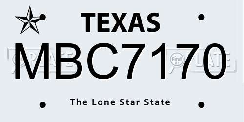 MBC7170 Texas License Plate