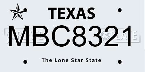 MBC8321 Texas License Plate