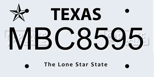 MBC8595 Texas License Plate
