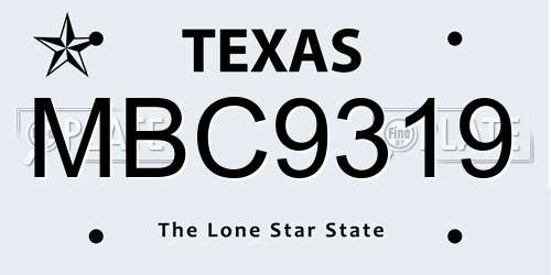 MBC9319 Texas License Plate