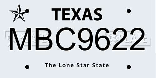MBC9622 Texas License Plate