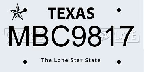 MBC9817 Texas License Plate