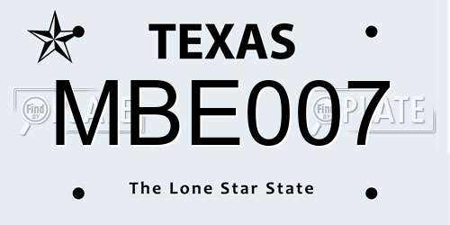 MBE007 Texas License Plate