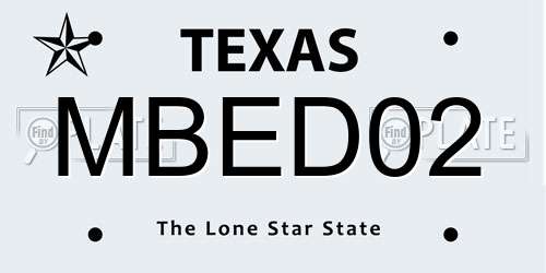 MBED02 Texas License Plate