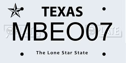 MBEO07 Texas License Plate