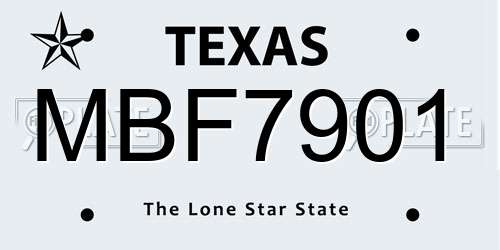 MBF7901 Texas License Plate