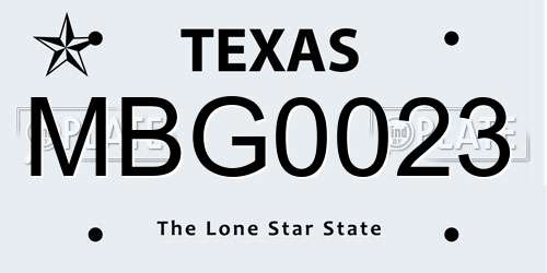 MBG0023 Texas License Plate