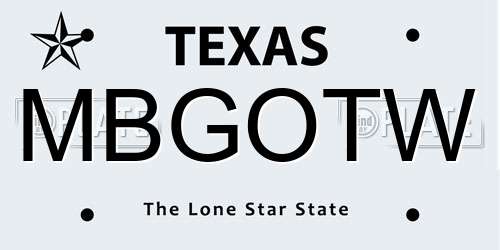 MBGOTW Texas License Plate