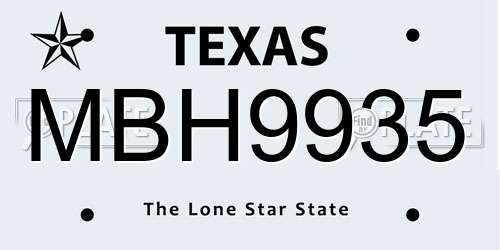 MBH9935 Texas License Plate