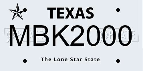 MBK2000 Texas License Plate