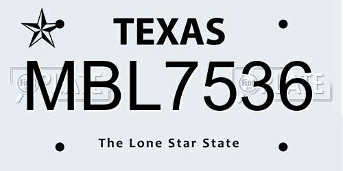 MBL7536 Texas License Plate