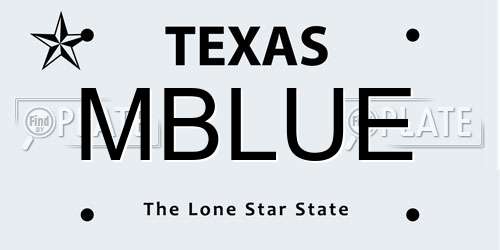 MBLUE Texas License Plate