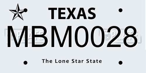 MBM0028 Texas License Plate