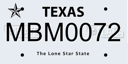 MBM0072 Texas License Plate