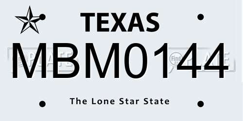MBM0144 Texas License Plate