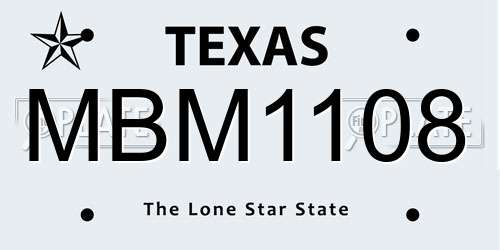 MBM1108 Texas License Plate
