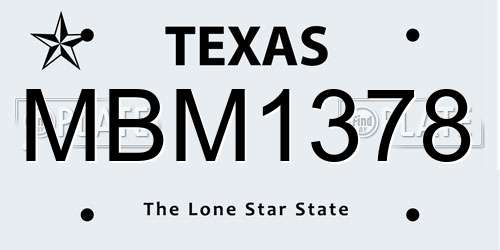 MBM1378 Texas License Plate