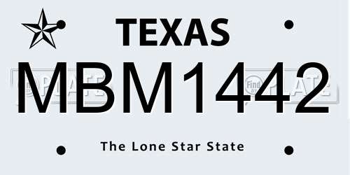 MBM1442 Texas License Plate