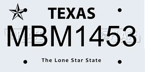 MBM1453 Texas License Plate