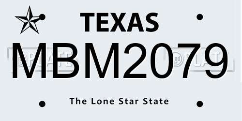 MBM2079 Texas License Plate