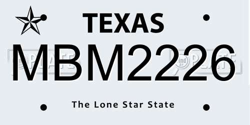 MBM2226 Texas License Plate