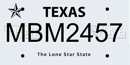 MBM2457 Texas License Plate