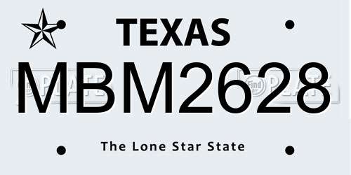 MBM2628 Texas License Plate