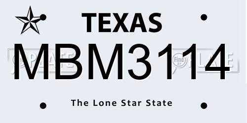 MBM3114 Texas License Plate