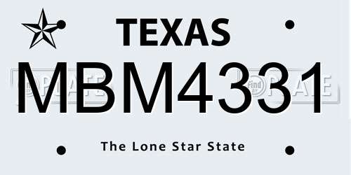 MBM4331 Texas License Plate